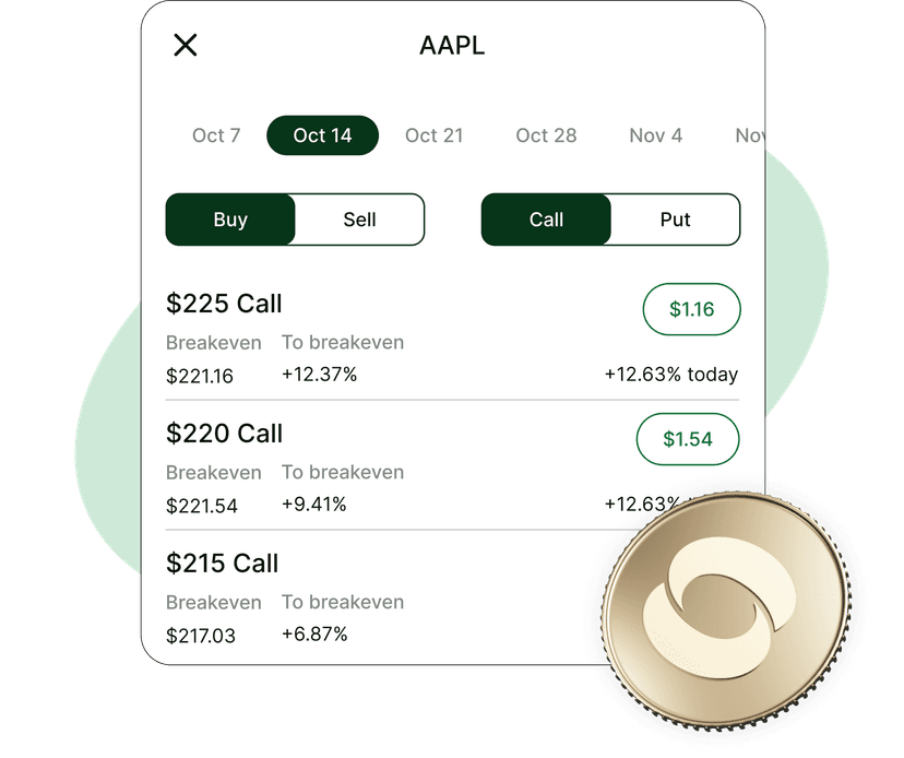 Options list screenshot