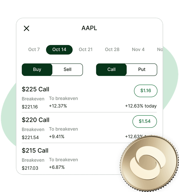 Options list screenshot